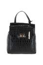 Black Ashwood Leather Black Croc Print Real Leather Backpack, Image 1 of 3