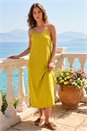 Ochre Petite Side Button Linen Blend Dress, Image 1 of 4