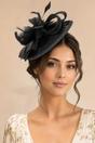 Black Feather & Bow Disc Fascinator, Image 1 of 2