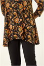 Orange Floral Print Hanky Hem Stretch Top, Image 5 of 5