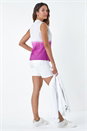 Purple Ombre Embroidered V-Neck Cotton Crinkle Blouse, Image 1 of 5