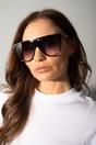 Black Black Oversized Sunglasses with Black Ombre Lenses, Image 4 of 4