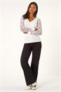 Ivory  Polka Dot V-Neck Sleeve Knit Jumper, Image 3 of 5