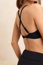 Black WOVCOR Black Bow Detail Triangle Bikini Top, Image 3 of 3
