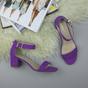 Purple AJVANI Purple Mid Block Heel Ankle Strap Sandals, Image 4 of 6