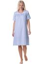 Blue Camille Lingerie Blue Cotton Short Sleeve Polka Dot Nightdress, Image 2 of 6