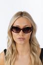 Brown Oval Cat-Eye Sunglasses in Tortoise, Image 2 of 6