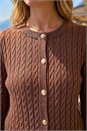 Chocolate Cable Knit Cardigan, Image 4 of 4
