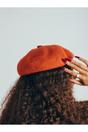Orange Plain Felt Beret, Image 4 of 8