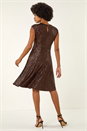 Chocolate Sequin Twist Front Stretch Dress, Image 4 of 5