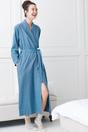 Teal "Stornoway" Herringbone Brushed Cotton Dressing Gown, Image 1 of 4