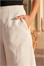 Natural  Petite Linen Blend Elastic Waist Shorts, Image 4 of 4