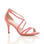 Coral AJVANI Coral High Heel Crossed Straps Buckle Strappy Sandals, Image 1 of 6