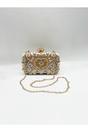 Gold Heart Beaded Clutch Bag, Image 2 of 5