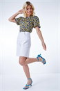 White Longline Denim Bermuda Shorts, Image 2 of 5