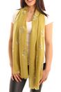 Mustard Silver Foil Floral Sprig Lightweight Scarf, Image 1 of 3