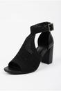 Black Sora Knit Vamp Block Heel Sandals, Image 2 of 5