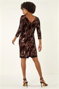 Chocolate Sequin Velvet Shift Stretch Dress, Image 3 of 5