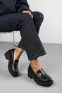 Black Jennifer Chunky Loafers With Metallic Accent, Image 1 of 5