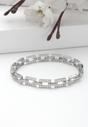 Silver Diva Hollow Rectangle Chain Bracelet, Image 2 of 5