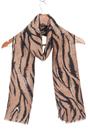 Brown Sarta Brown Tiger Stripe Lightweight Foil Scarf, Image 2 of 4