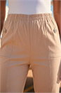 Stone Contrast Detail Cropped Stretch Trouser, Image 4 of 4