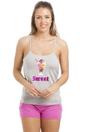 Grey Camille Lingerie Grey Two Piece Cotton Short Pyjama Set, Image 1 of 5