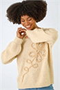 Ivory  Cornelli Floral Knit Jumper, Image 5 of 6