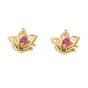 Gold Ruby July Birthstone Larkspur Birthflower Gold Plated Stud Earrings, Image 1 of 4
