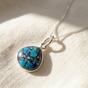 Silver Turquoise December Birthstone Sterling Silver Necklace, Image 1 of 4