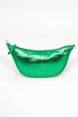 Green Metallic Faux Leather Half Moon Crossbody Bag, Image 1 of 3