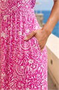 Pink Petite Floral Print Pocket Midi Dress, Image 4 of 4