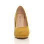 Yellow AJVANI Yellow Mid High Heel Court Shoes, Image 6 of 6