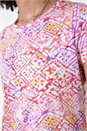 Pink Aztec Print Sequin Stretch T-Shirt, Image 5 of 5