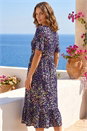 Navy  Petite Abstract Spot Midi Dress , Image 3 of 4
