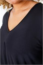 Black Curve Pleat Front Stretch Top, Image 5 of 5