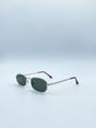 Gold Slim Metal Oval Frame in Gold with Khaki Lenses, Image 3 of 5
