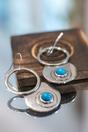 Blue The Colourful Aura Retro Hollow Circle Turquoise Drop Earring, Image 1 of 4