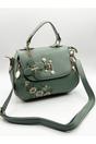 Green Embroidered Crossbody Bag with Zip Charms, Image 2 of 4