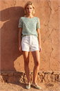 Sage Floral Stretch Lace Top, Image 2 of 4