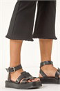 Black Trim Flared Cropped Stretch Trousers, Image 5 of 5