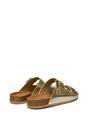 Gold XY LONDON Gold 'Star' Double Strap Buckle Up Summer Slip On Flat Sandals, Image 5 of 5