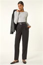 Black Smart Pleat Front Stretch Trouser, Image 3 of 5