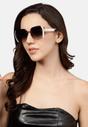 Beige AVANT-GARDE PARIS Beige Bold Square Sunglasses, Image 4 of 5