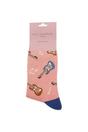Pink 1 Pack Novelty Dusky Pink Guitar Bamboo Socks, Image 2 of 4