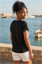 Black Palm Print Jersey Back Top, Image 3 of 4