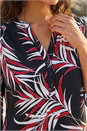 Red Textured Leaf Puff Print Shirt, Image 4 of 4