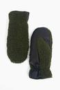Khaki Borg Fleece Winter Mittens, Image 1 of 4