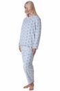 Aqua Camille Lingerie Aqua Supersoft Printed Full Length Pyjama Set, Image 4 of 5