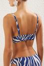 Multi Zebra Pattern Triangle Adjustable Strap Bikini Top, Image 2 of 3